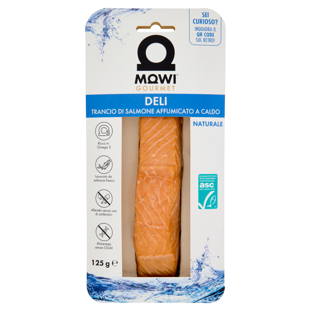 Mowi Gourmet Deli Trancio di Salmone Affumicato a Caldo Naturale 125 g