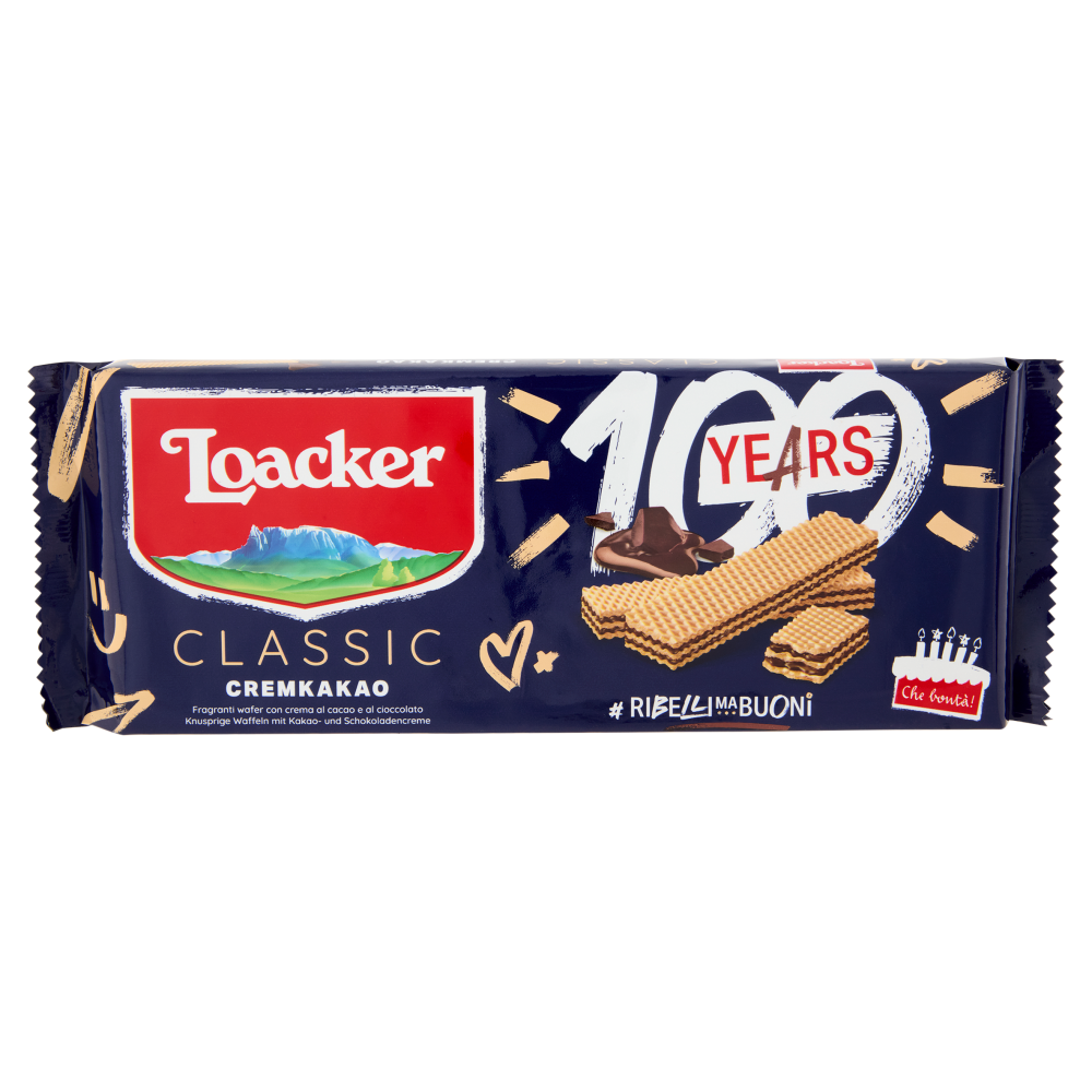 Loacker Classic Cremkakao Wafer con crema al Cioccolato e Cacao Nobile dell'Ecuador Wafers 175g