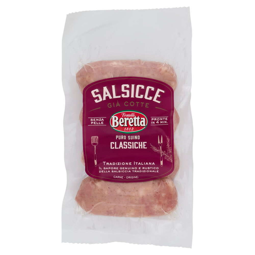 Fratelli Beretta Salsicce Già Cotte Puro Suino Classiche 180 g