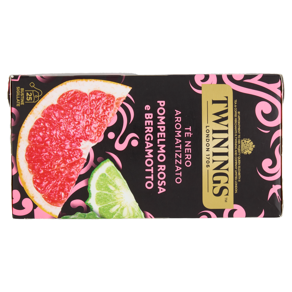 Twinings Pompelmo Rosa e Bergamotto Tè Nero aromatizzato 25 filtri The 50 g