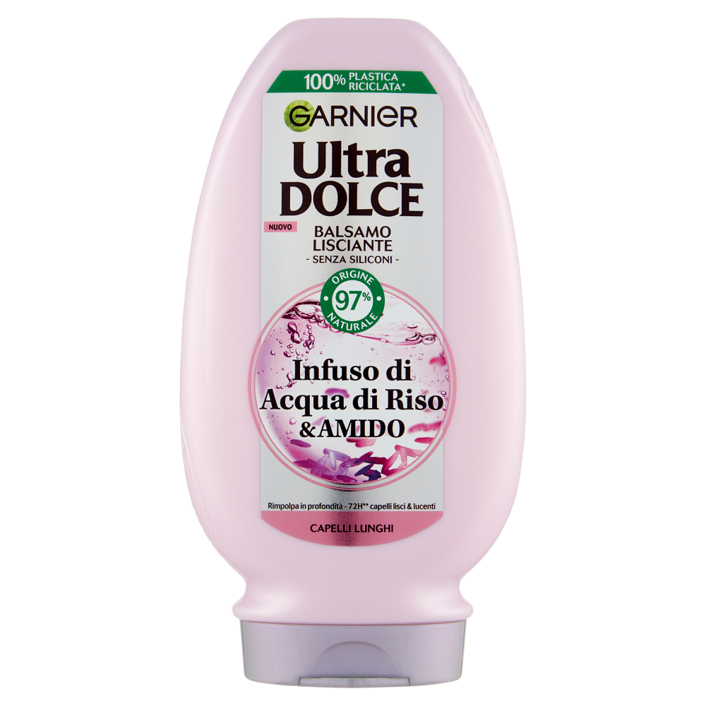 Garnier Ultra Dolce Infuso di Acqua di Riso & Amido, Balsamo Lisciante 200 ml