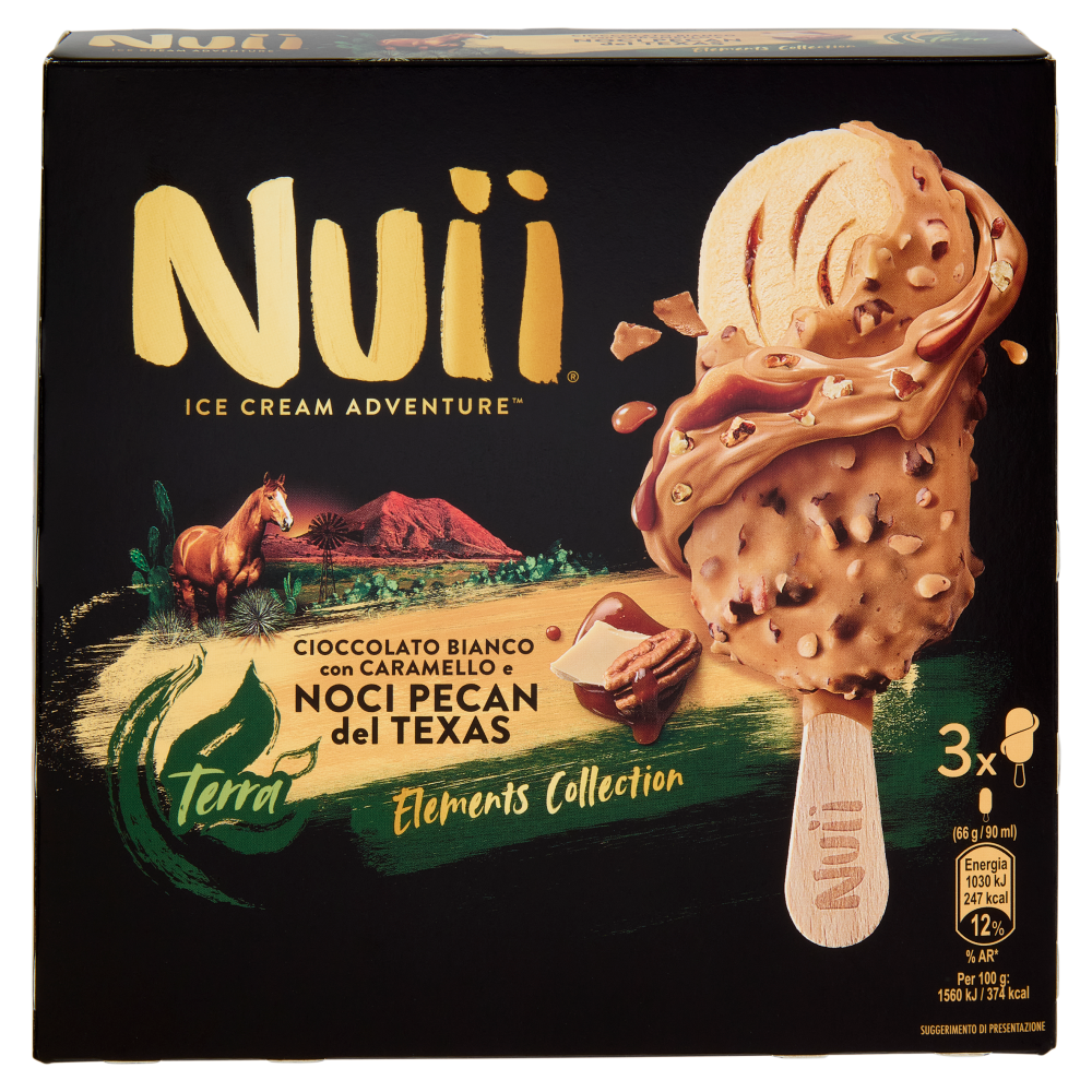 NUII Cioccolato Bianco con Caramello e Noci Pecan del Texas 3x66g
