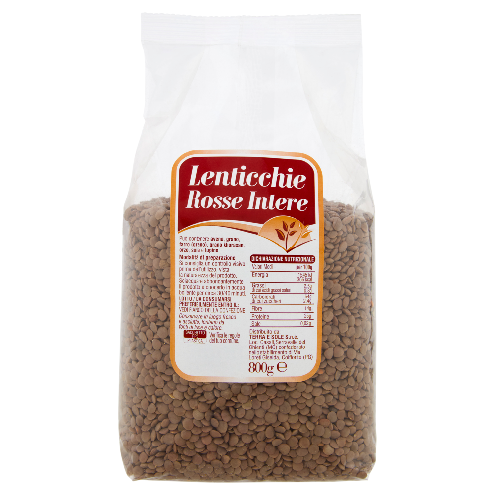 Lenticchie Rosse Intere 800 g