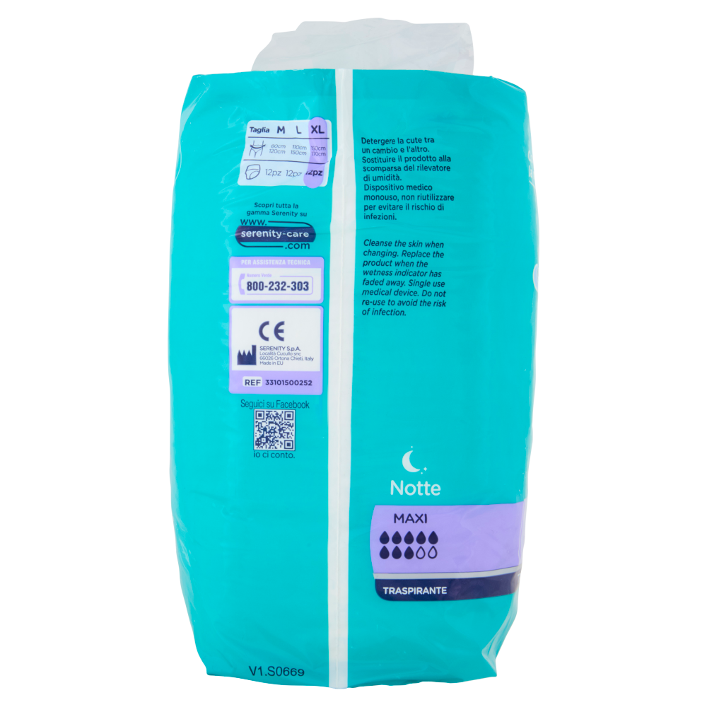 Serenity Pants Notte Traspirante Taglia XL 12 pz