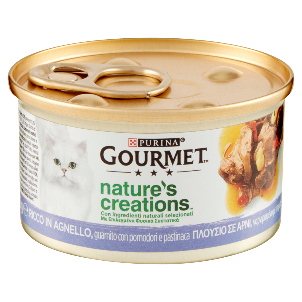 PURINA GOURMET Nature's Creations Ricco in Agnello guarnito con pomodori e pastinaca 85g