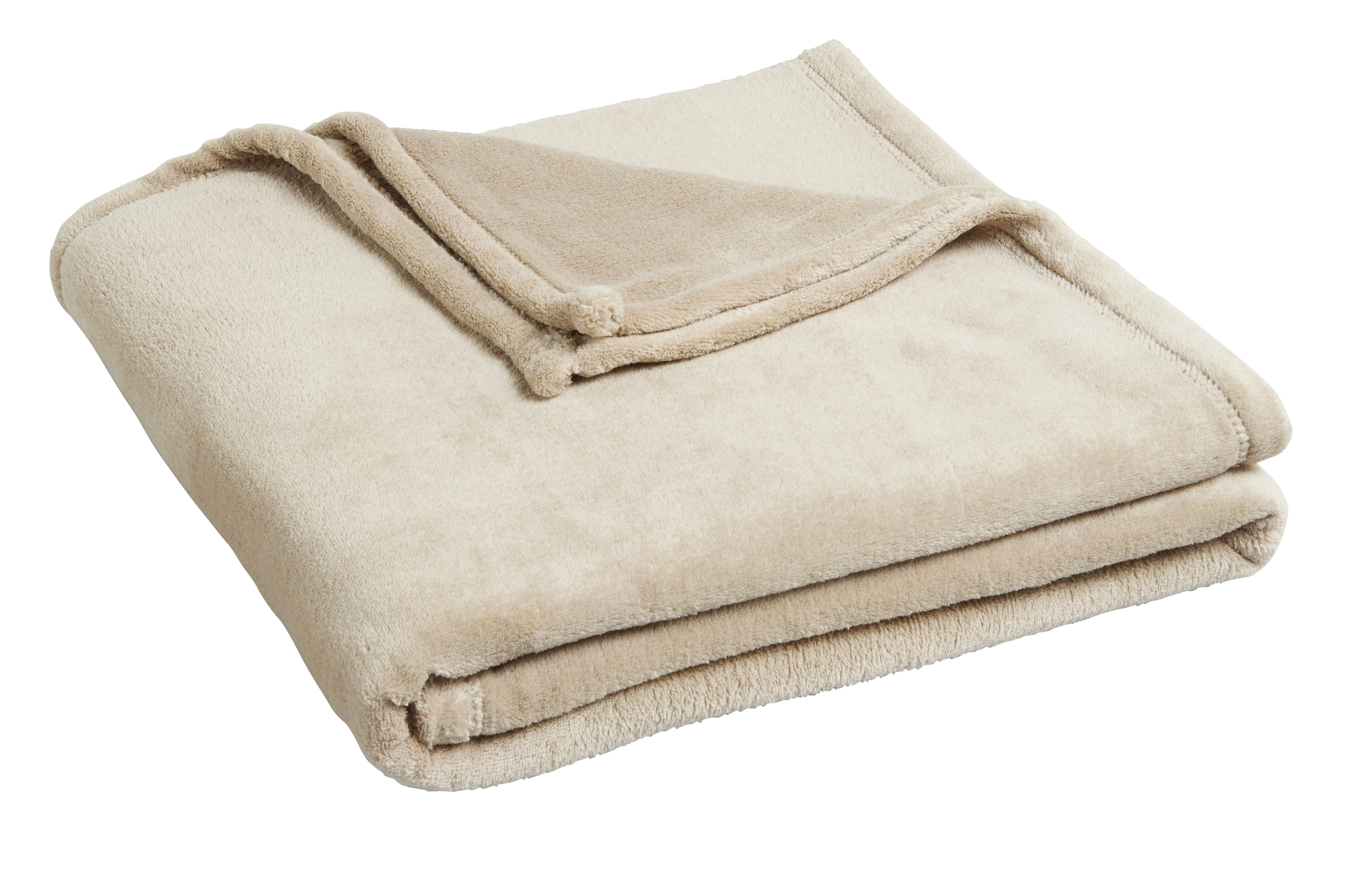 TEX HOME Plaid microfibra singolo, beige chiaro