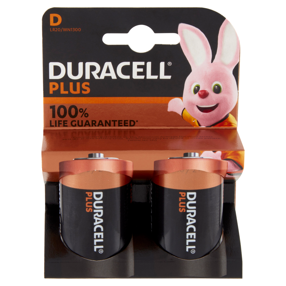 Duracell Plus D Batterie Torcia Alcaline 1.5V LR20 MN1300 confezione da 2 Pile Duracell