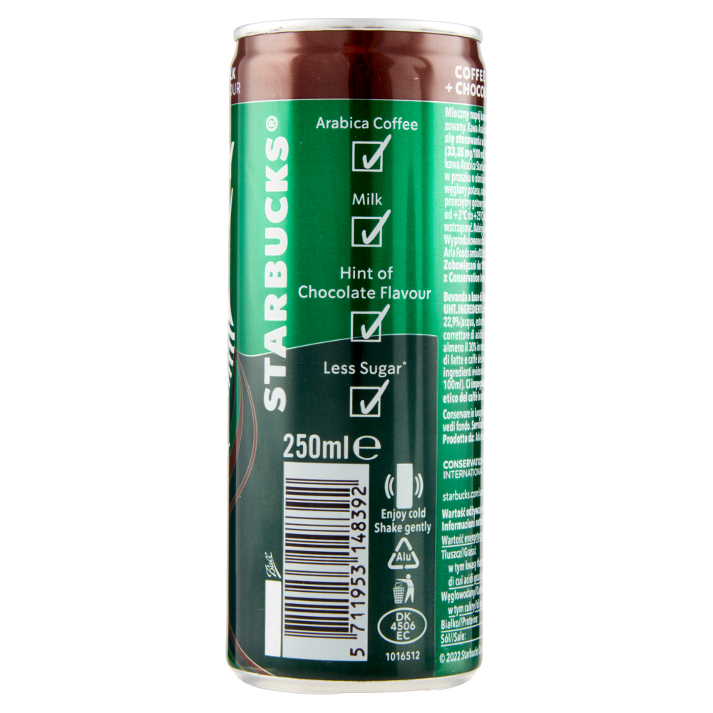 Starbucks Daily Brew Coffee whith Milk + Chocolate Flavour 250 ml