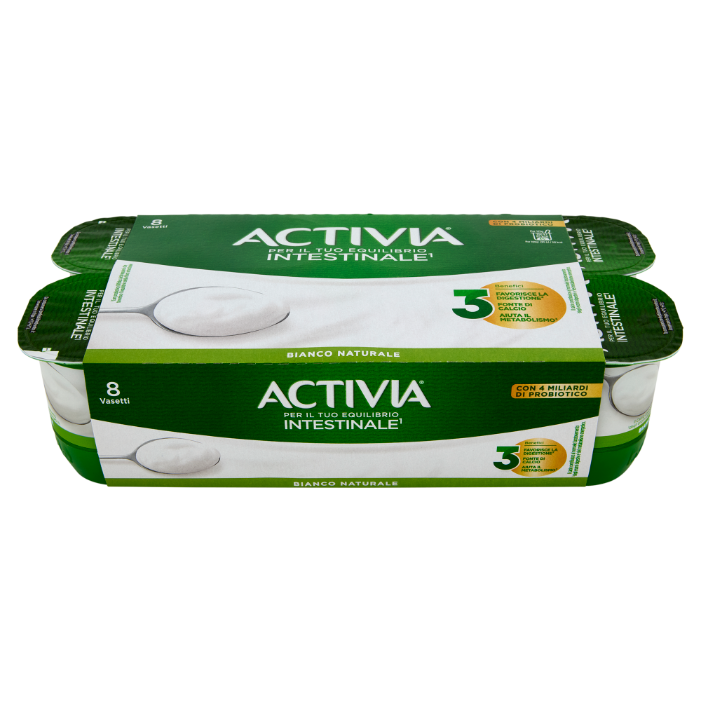ACTIVIA Yogurt con Probiotico Bifidus, 0% Zuccheri Aggiunti, Bianco Naturale 8x125g