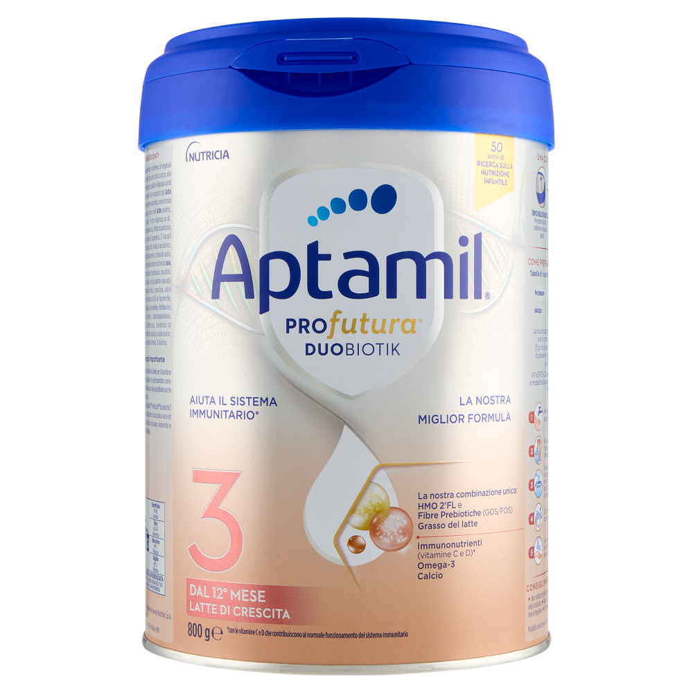 APTAMIL PROFUTURA3, Latte Crescita dai 12 mesi, Polvere, Supporta il Sist Immunit con Vit C&D, 800g