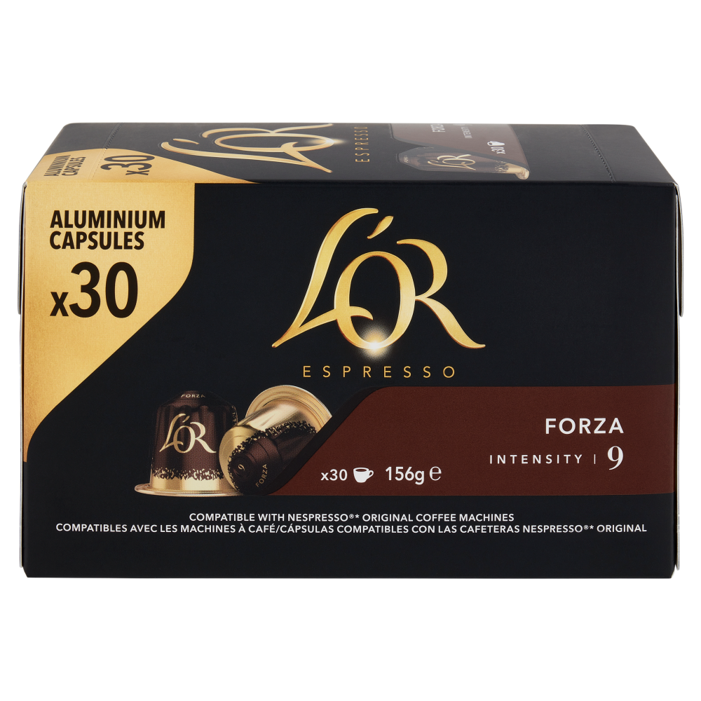 L'OR Forza 9- 30 Capsule Caffè Compatibili con Macchine Nespresso*® Original 156g