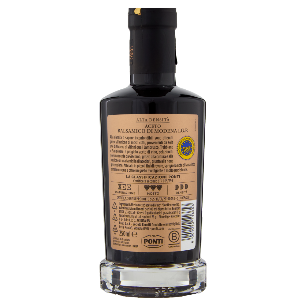 Ponti Alta Densità Aceto Balsamico di Modena I.G.P. 250 ml