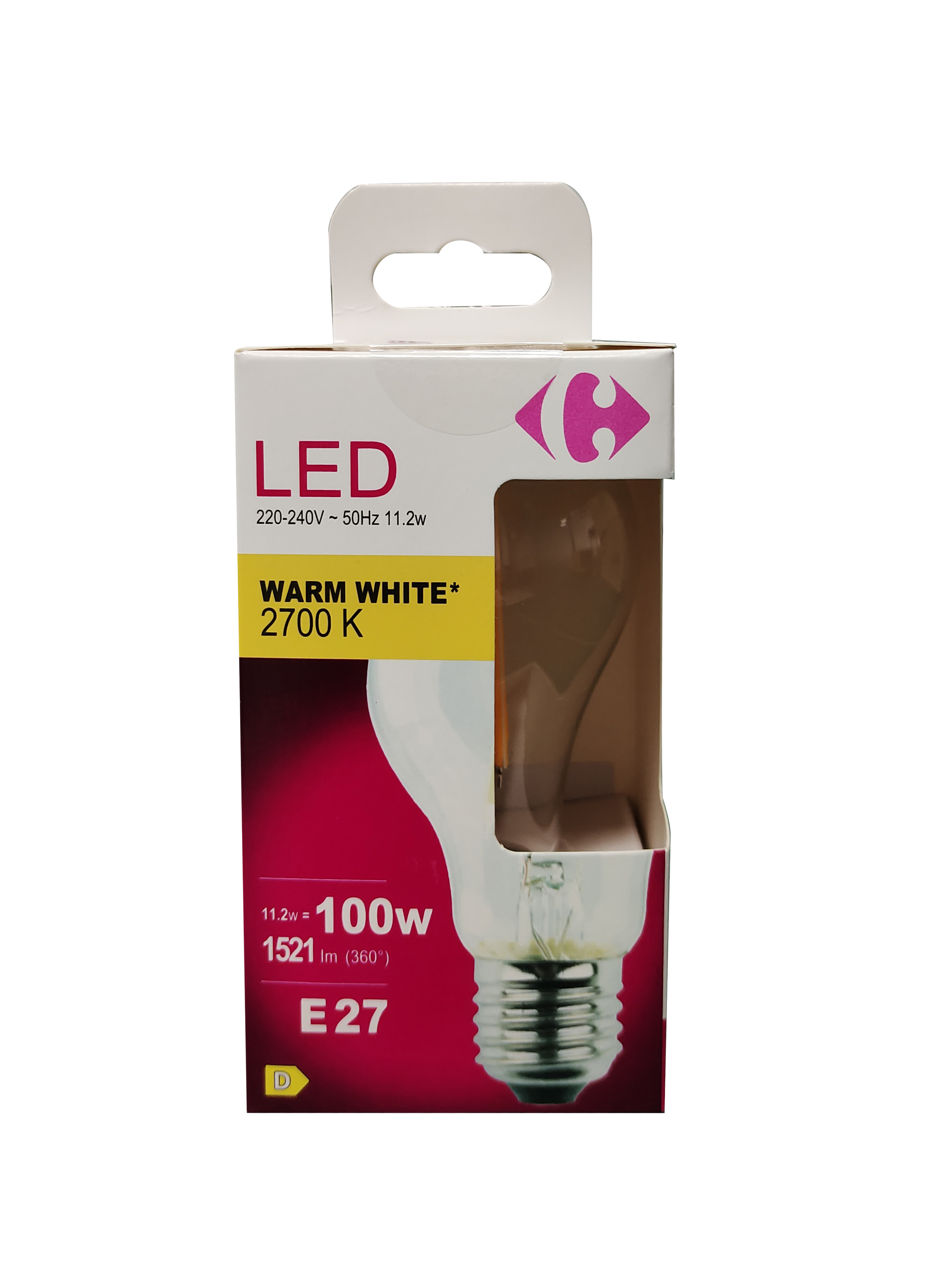 Carrefour Led goccia con filamenti 100W, attacco E27, luce calda