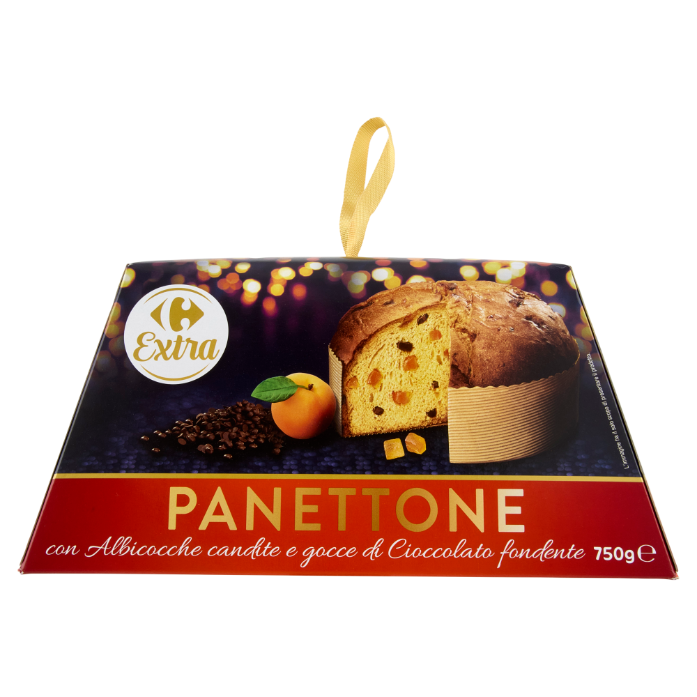 Carrefour Extra Panettone con Albicocche candite e gocce di Cioccolato fondente 750 g