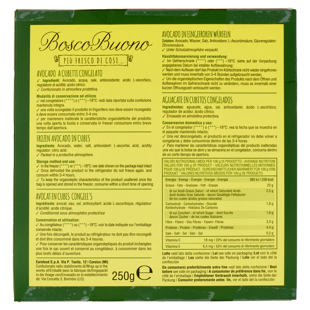 BoscoBuono Avocado a Cubetti 250 g