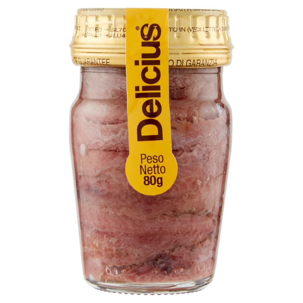 Delicius Filetti di Alici del Mar Adriatico in olio di oliva (46%) 80 g