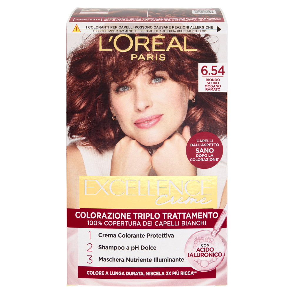 L'Oréal Paris Excellence Creme Colorazione Triplo Trattamento 6.54 Biondo Scuro Mogano Ramato