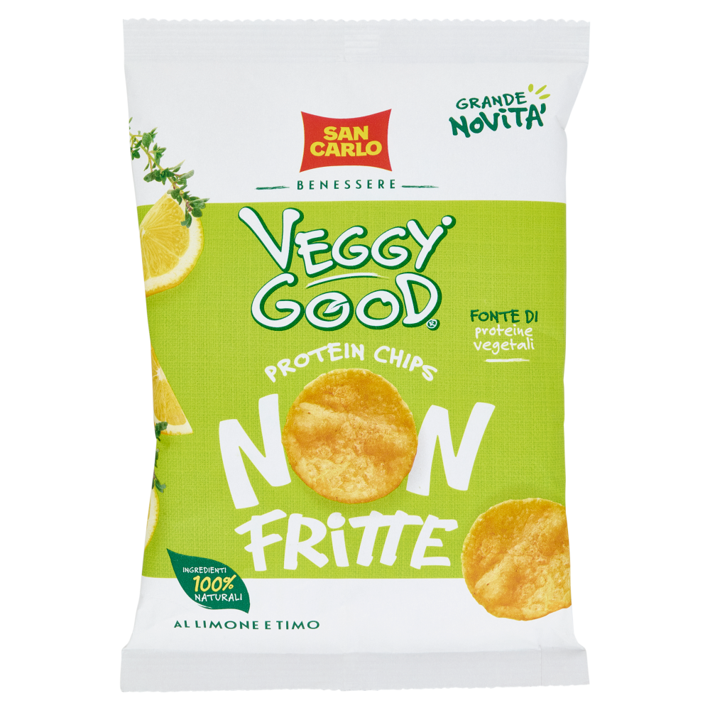 San Carlo Benessere Veggy Good Protein Chips Non Fritte al Limone e Timo 65 g