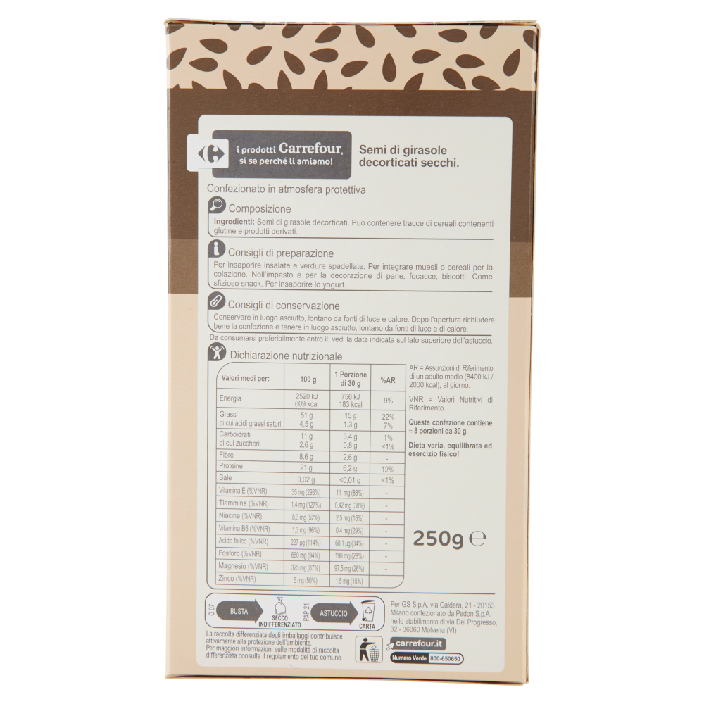 Carrefour Semi di Girasole 250 g