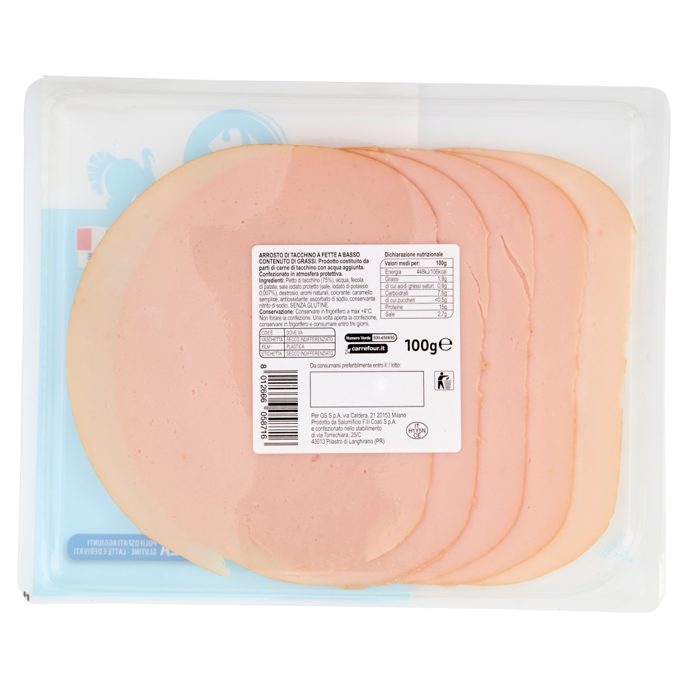 Carrefour Classic Arrosto di Tacchino 100 g