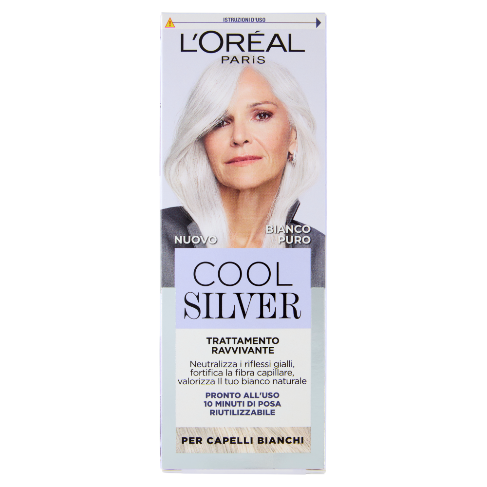L'Or&eacute;al Paris Cool Silver Bianco Puro Trattamento Ravvivante, per Capelli Bianchi, 114 ml