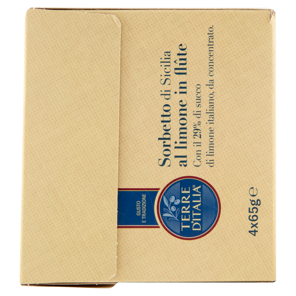 Terre d'Italia Sorbetto di Sicilia al limone in fl&ucirc;te 4 x 65 g