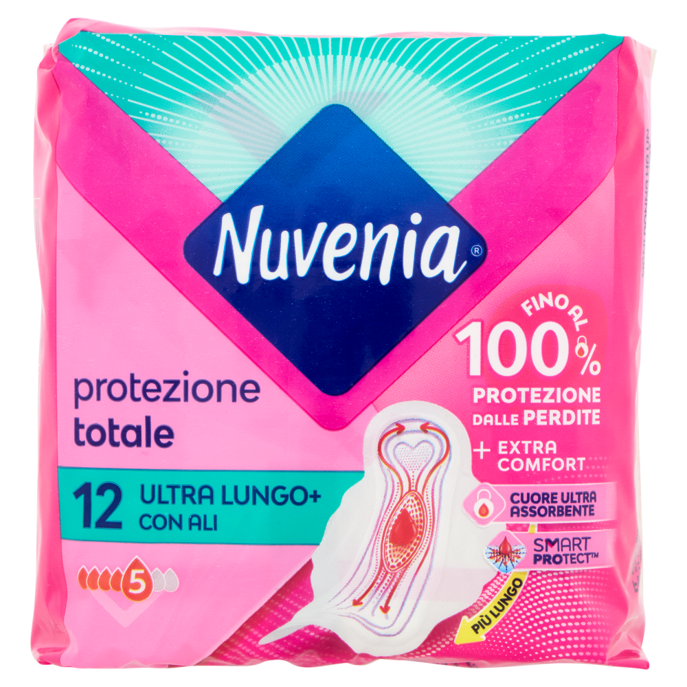 Nuvenia protezione totale Ultra Lungo+ con Ali 12 pz