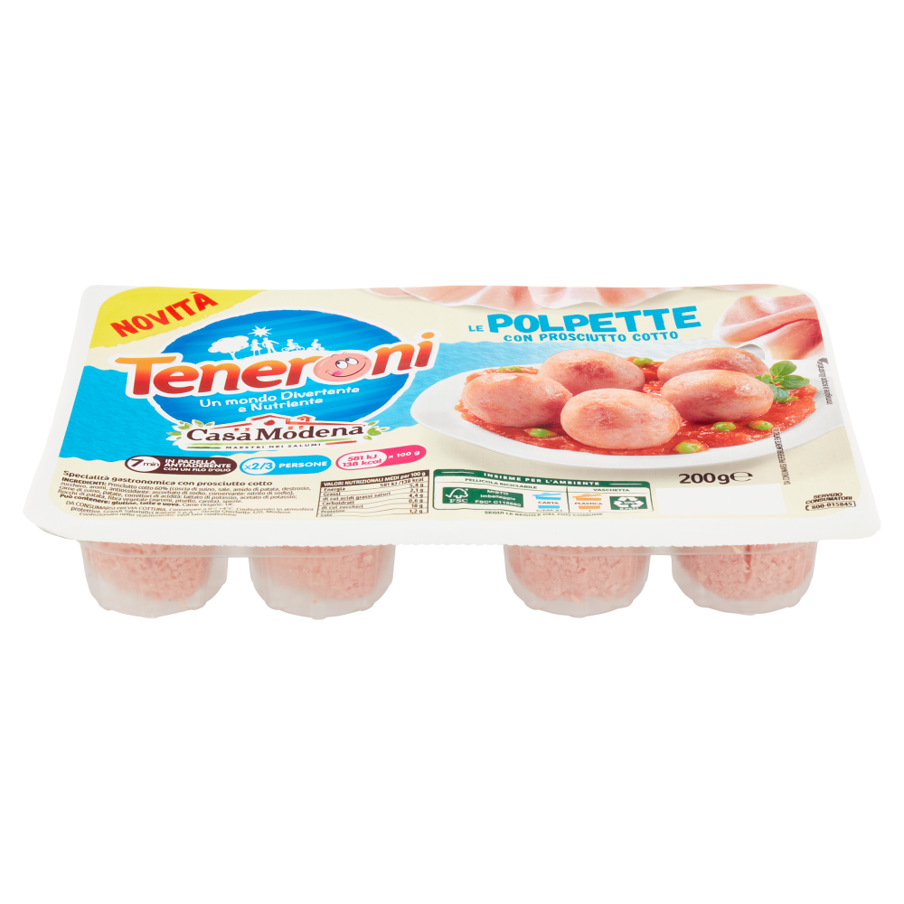 Casa Modena Teneroni le Polpette con Prosciutto Cotto 200 g Carrefour