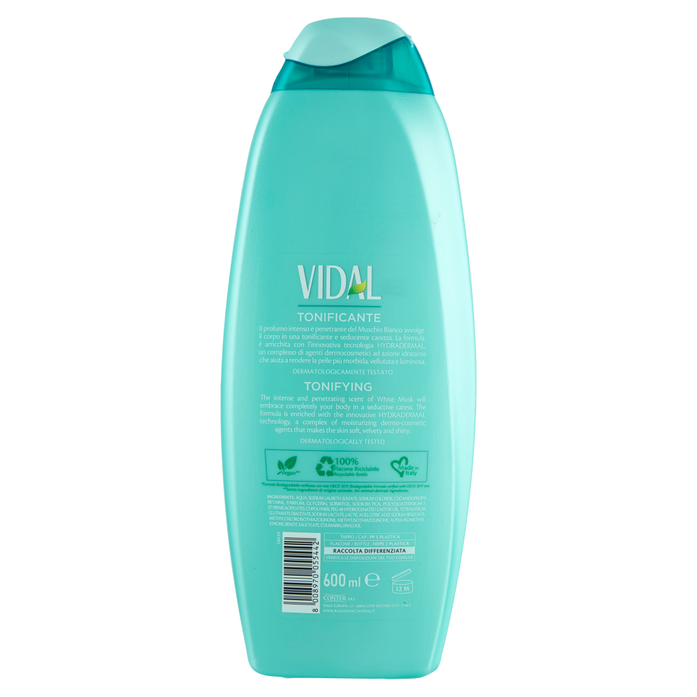Vidal White Musk Bagnodoccia Tonificante Muschio Bianco 600 ml