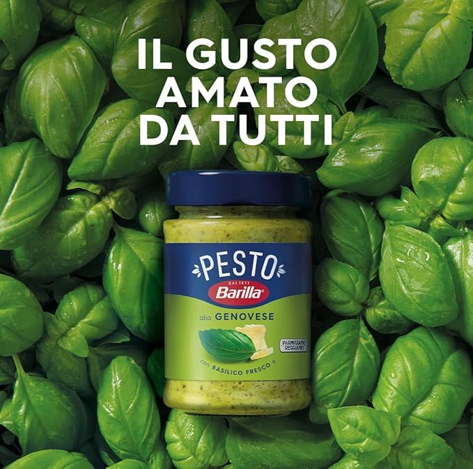 Barilla Pesto con Basilico Genovese Dop Condimento e Sugo per Pasta 190 g
