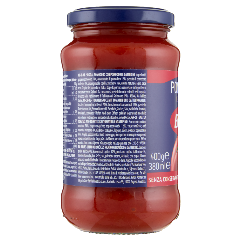 Barilla Sugo Pomodoro e Datterini 100% Pomodoro Italiano Condimento per Pasta 400g