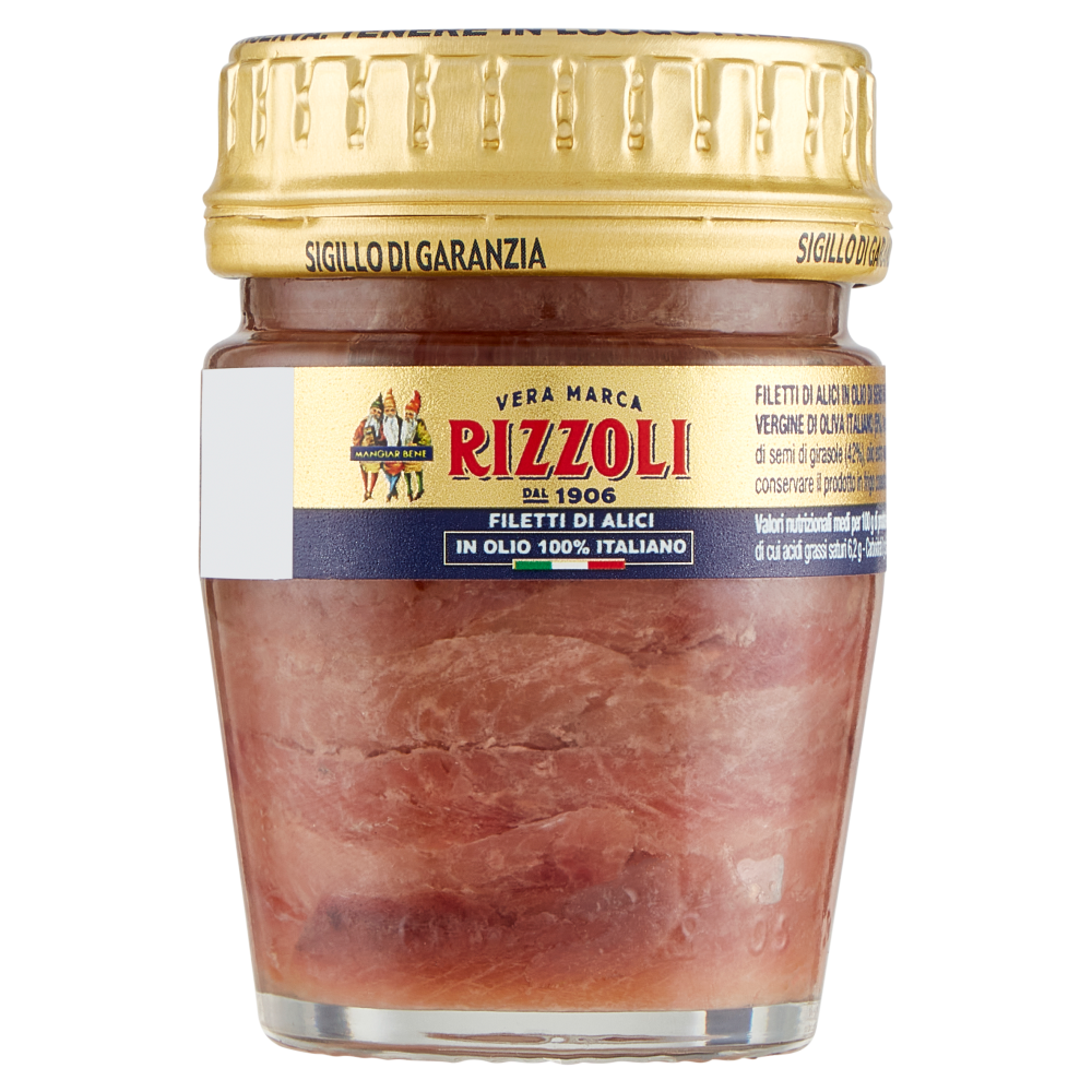 Rizzoli Filetti di Alici in Olio 100% Italiano 58 g