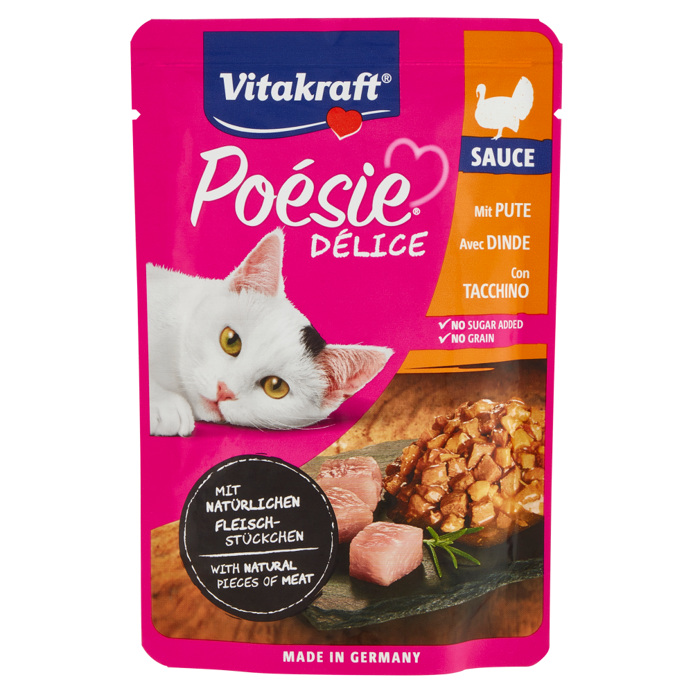 Vitakraft Po&eacute;sie D&eacute;lice Sauce con Tacchino 85 g