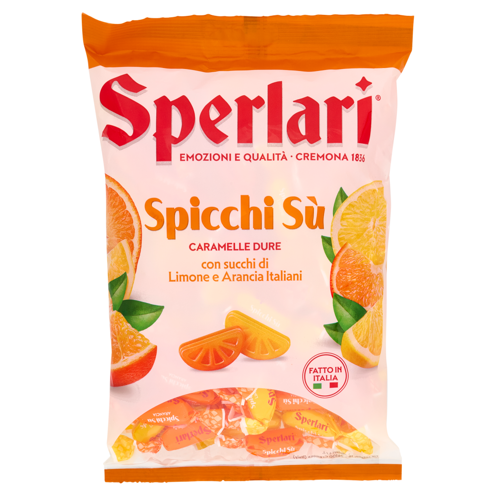 Sperlari Spicchi Sù Caramelle Dure con succhi di Limone e Arancia 420 g