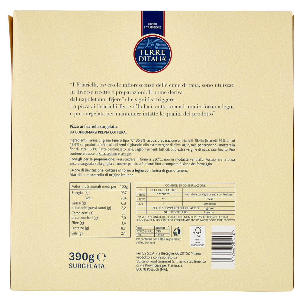 Terre d'Italia la Friariella Surgelata 390 g