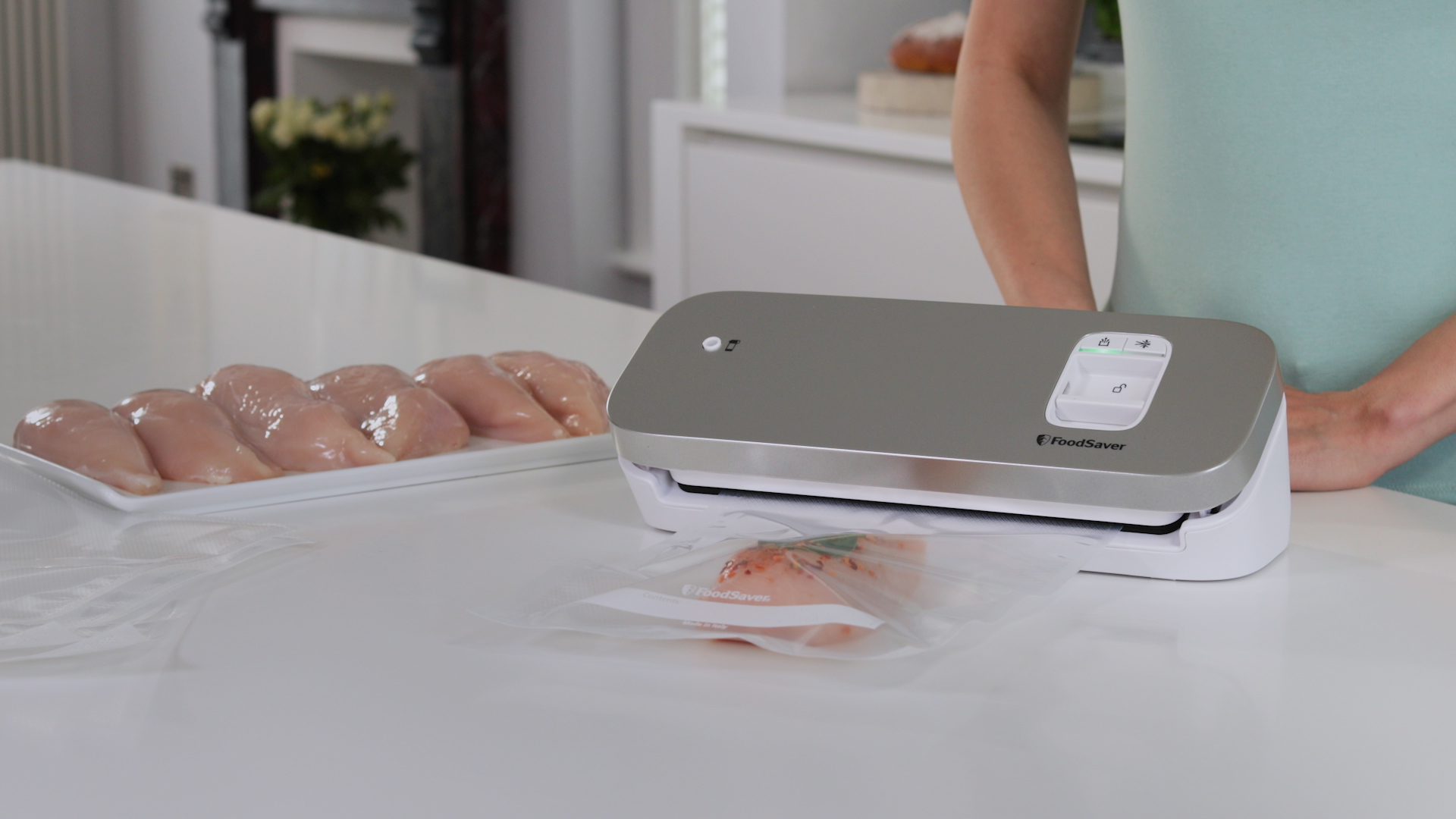 FoodSaver VS1191X macchina per sottovuoto Acciaio inox, Bianco