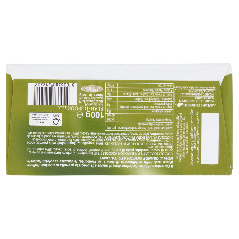 Novi Noisette Cioccolato al Latte Finissimo con Nocciole 100 g