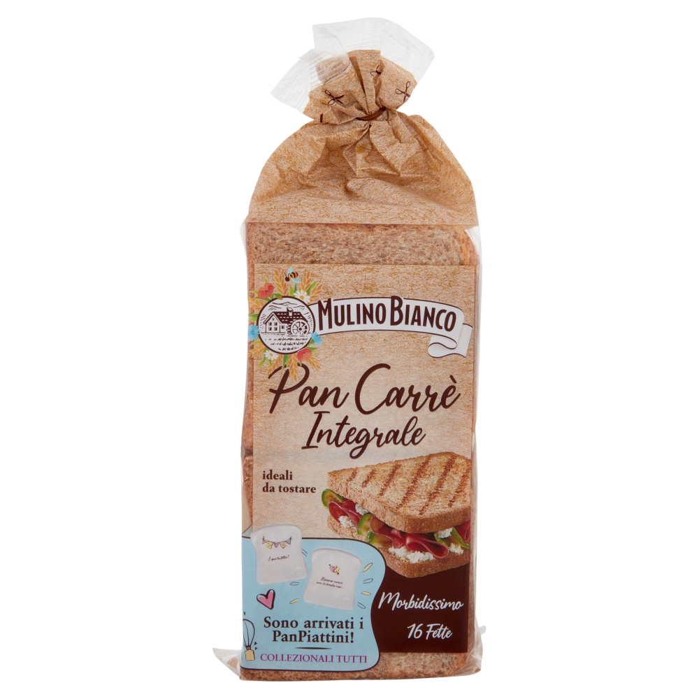 Mulino Bianco Pan Carrè Pane Integrale Ideale per Toast 16 fette