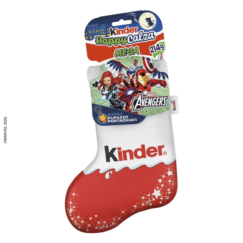 Kinder Happy Calza Mega Marvel Avengers 7 pezzi 214 g