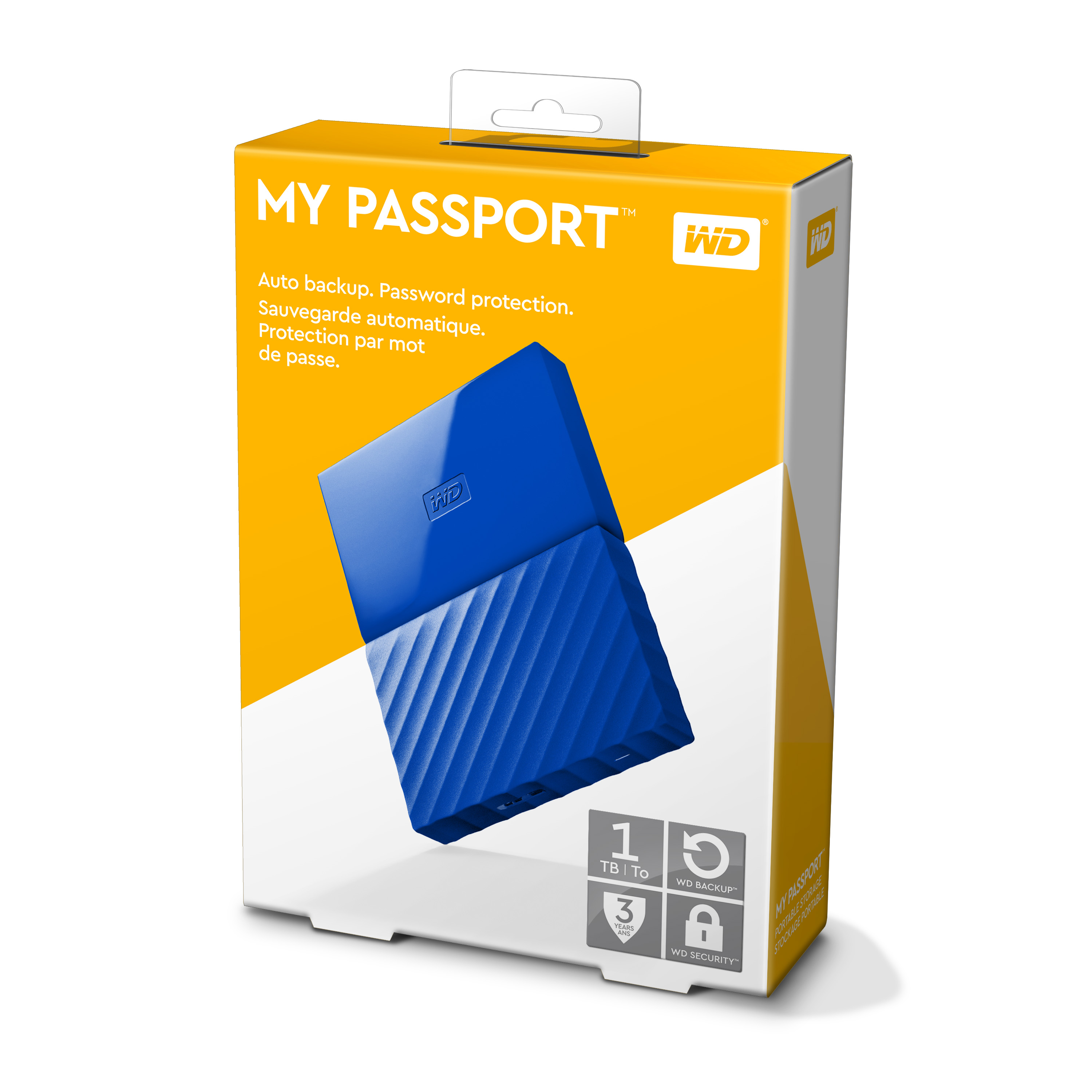 Western Digital My Passport disco rigido esterno 1 TB 2.5" Micro-USB B 3.2 Gen 1 (3.1 Gen 1) Blu