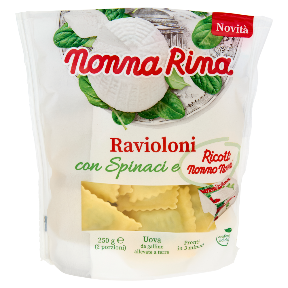 Nonna Rina Ravioloni con Spinaci e Ricotta Nonno Nanni 250 g