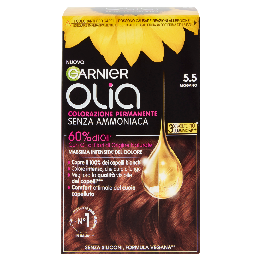 Garnier Olia Tinta Capelli, Senza Ammoniaca, Mahogani Brown 55
