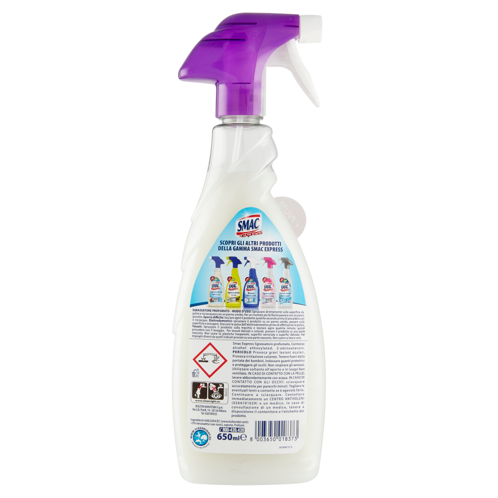 Smac Express Sgrassatore Universale Profumato,Tecnologia Zero Aloni, Profumo di Lavanda, 650 ml