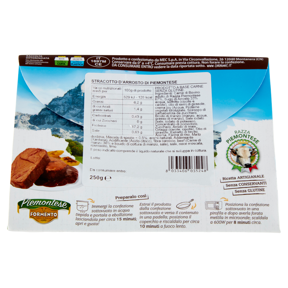 Formento Piemontese lo Stracotto di Arrosto 250 g