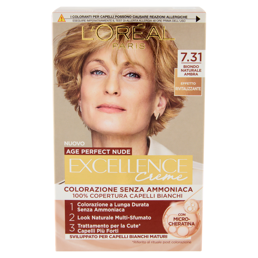 L'Or&eacute;al Paris Excellence Creme Colorazione Senza Ammoniaca 7.31 Biondo Naturale Ambra