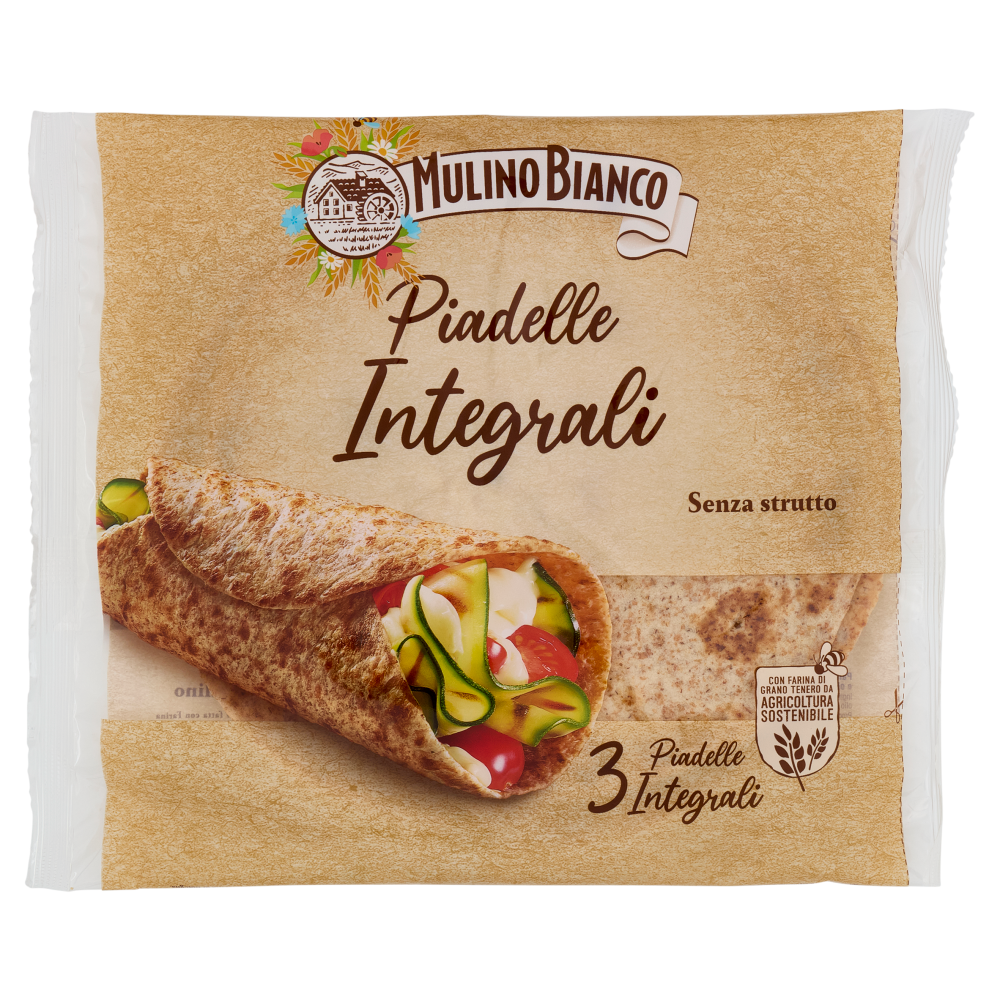 Mulino Bianco Piadelle Integrali Ideale per Piadina 3pz 225g