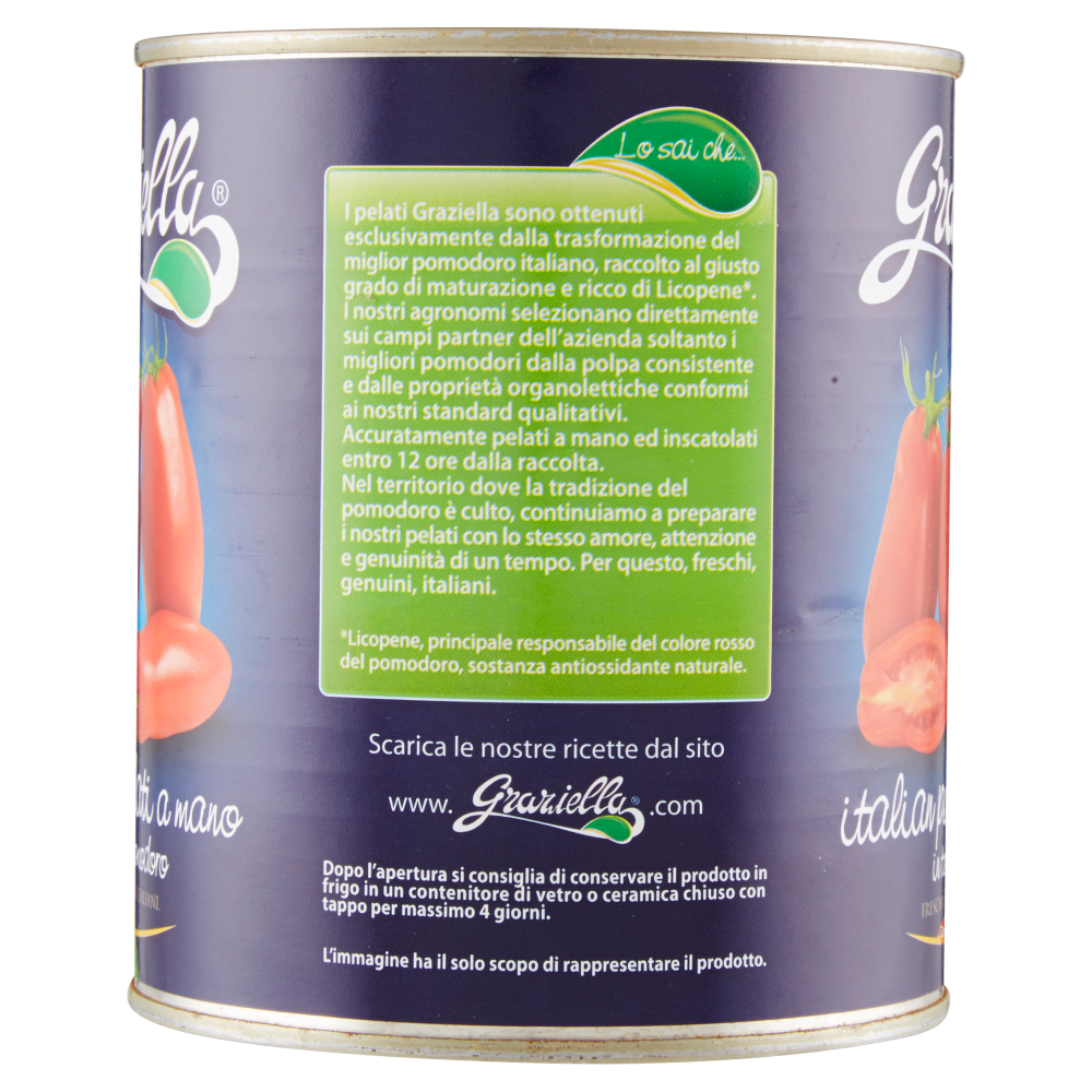 Graziella pomodori pelati a mano in succo di pomodoro 800 g
