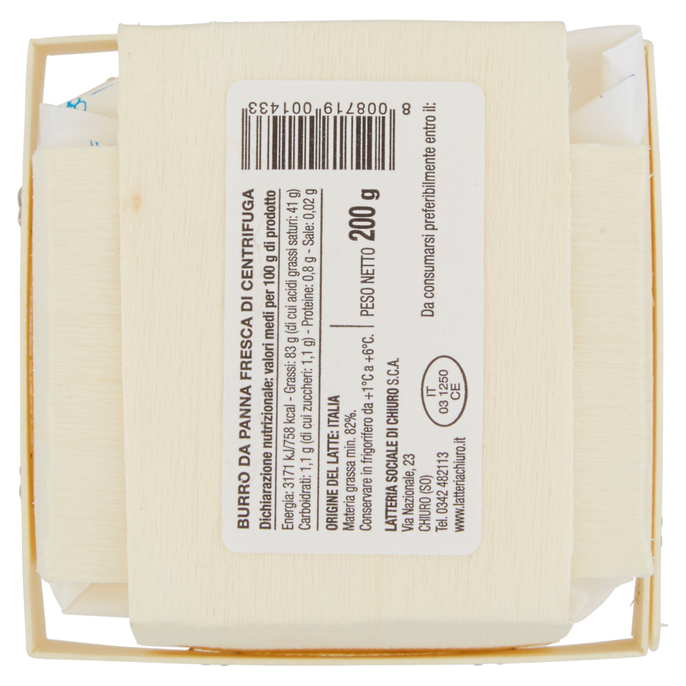 Latteria Sociale Cooperativa Chiuro Burro gold Valtellina 200 g
