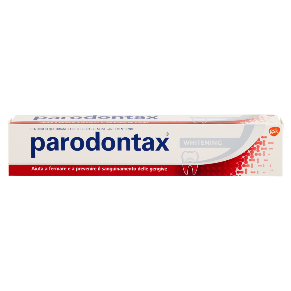 Parodontax Whitening, dentifricio denti sbiancante con Fluoro elimina le macchie 75 ml