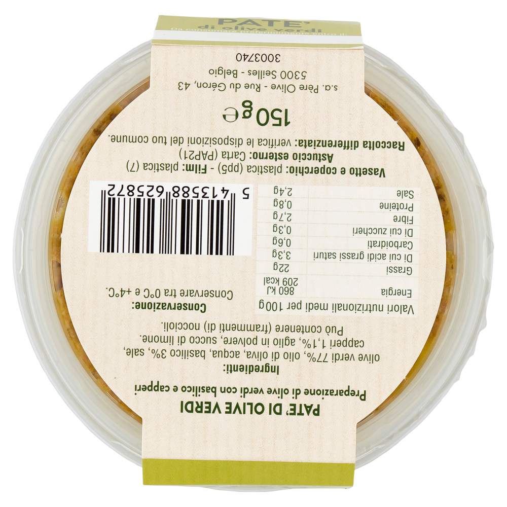 Père Olive Patè di olive verdi 150 g